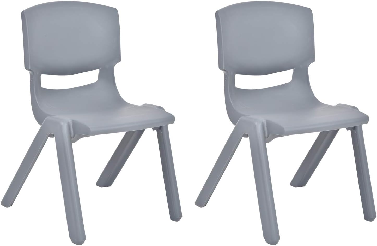 Light Gray Stackable Plastic Kids Learning Chairs (2-Pack) A3924