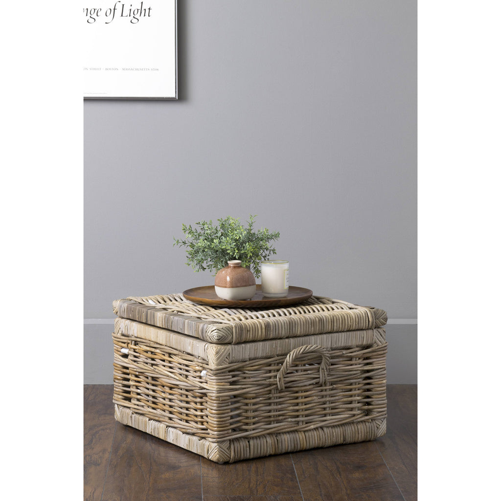 Brown Rattan Square Storage Trunk U5771