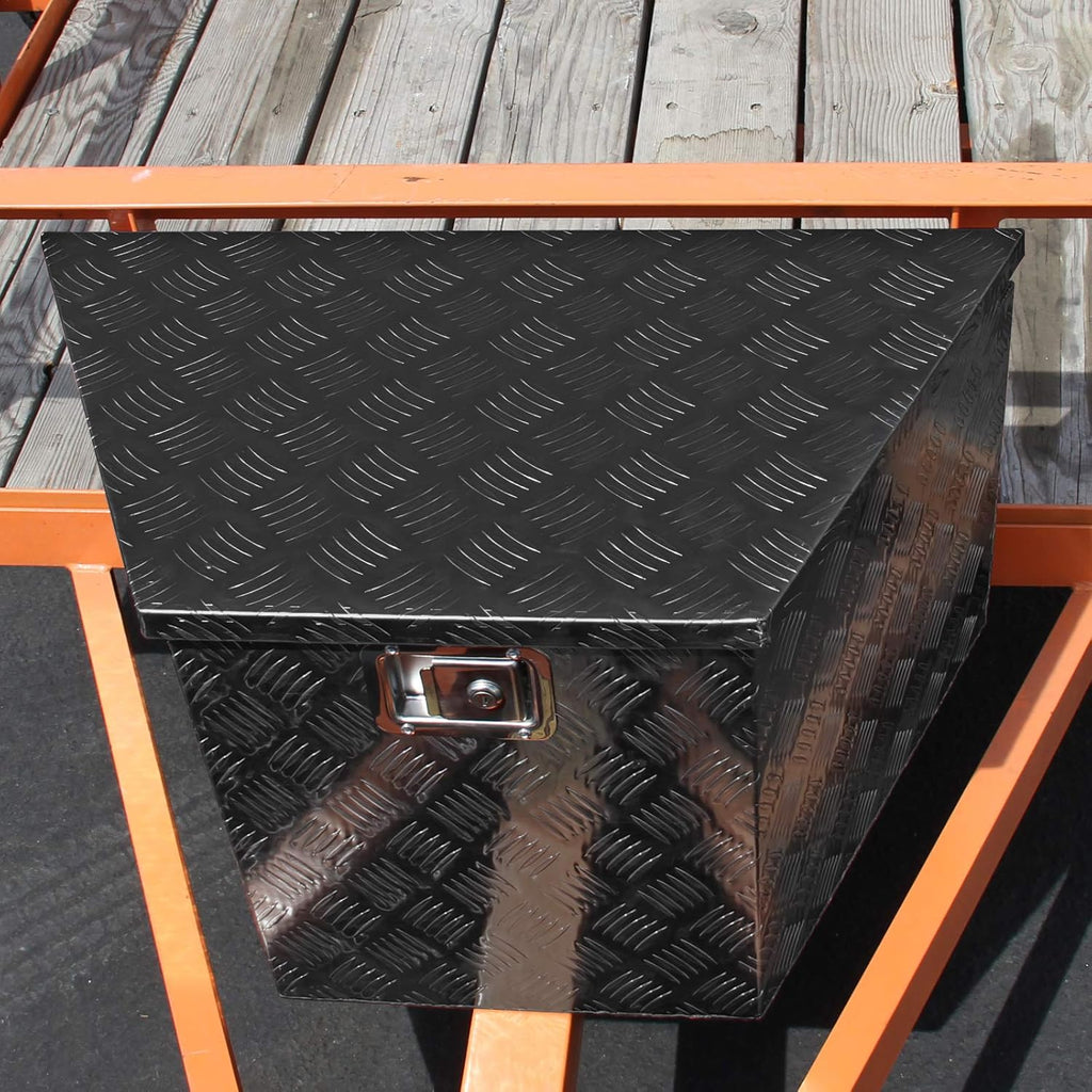 Black Aluminum Underbody Tongue Tool Box Trailer Storage with Lock H97892