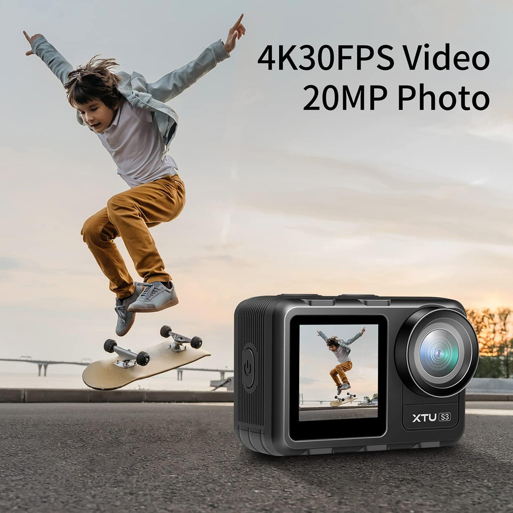 4K30FPS WiFi Action Camera Waterproof Sports Camera with Dual Touch Screen Display M157