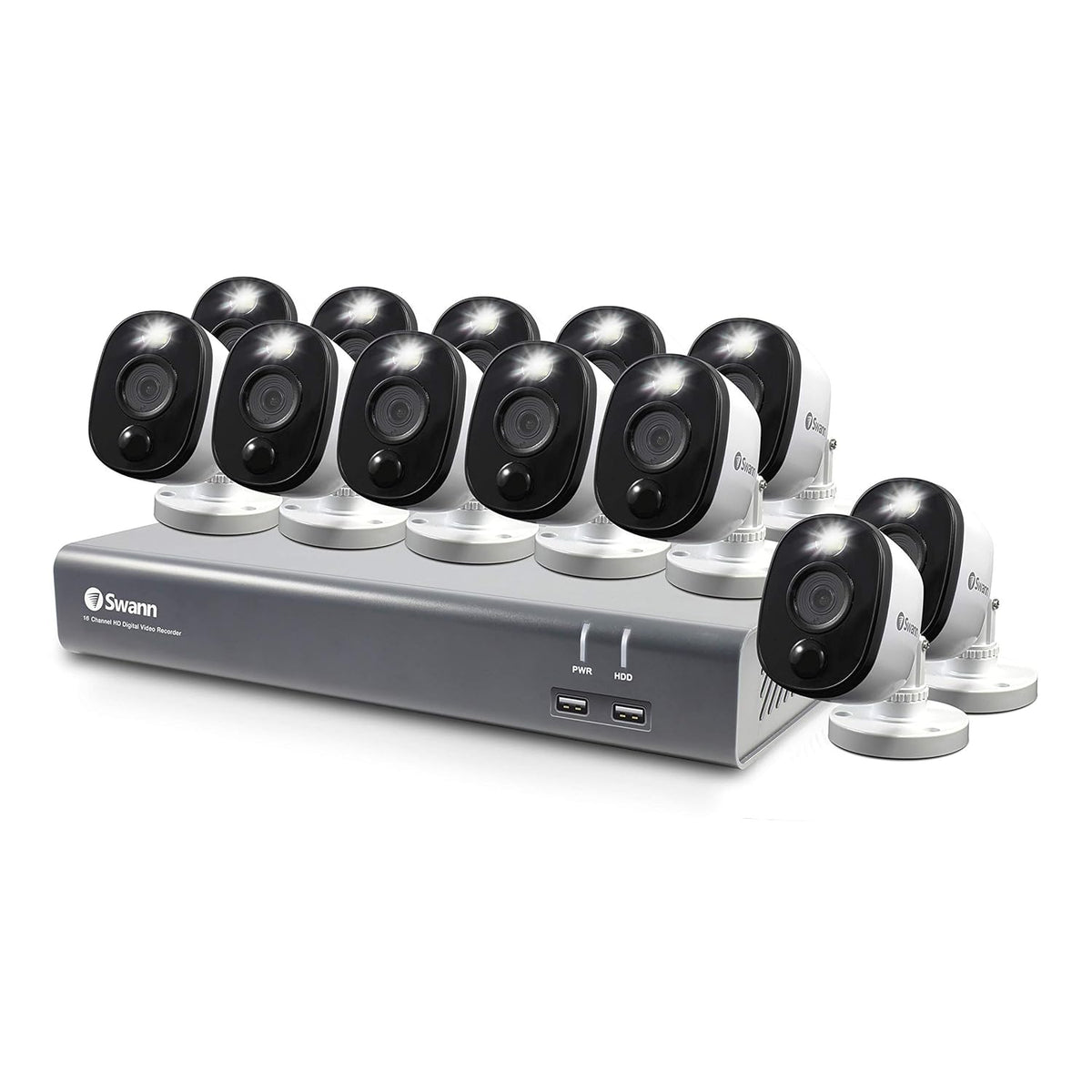 16 Channel 12 Bullet Camera 1080p HD DVR Security Camera System with 1TB HDD B1976