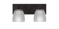Two Light Bath Bar Dark Granite Finish with Clear Bubble Glass T3353