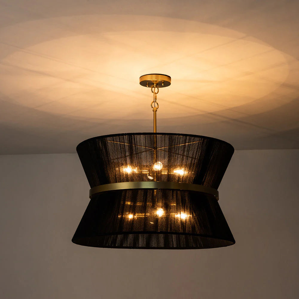8-Light Farmhouse Bleached Natural Rope Chandelier O8504