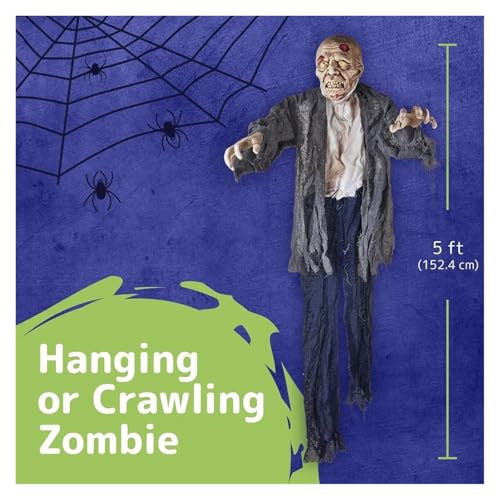 Halloween Hanging Zombie Outdoor Prop with Flowing Robe V88431