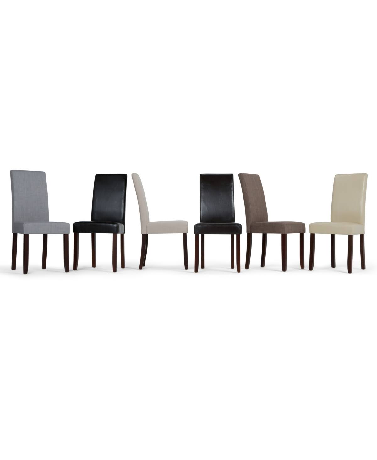 Faux Leather Parson Dining Chair, Satin Cream, Set of 2 Q325866