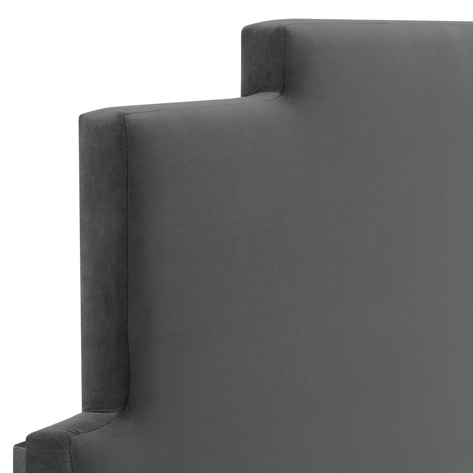 Charcoal Performance Velvet Headboard King California King H46765