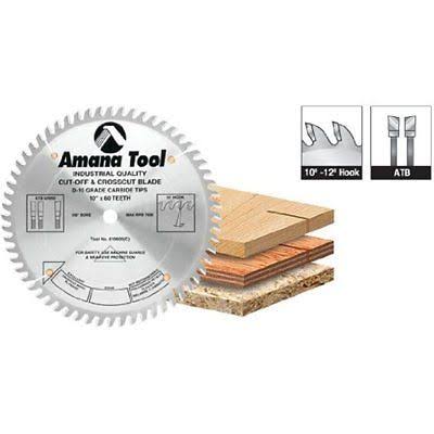 Carbide Tipped Cut-Off and Crosscut 10 inch Dia x 60T ATB, 10 Deg, 5/8 Bore P93584