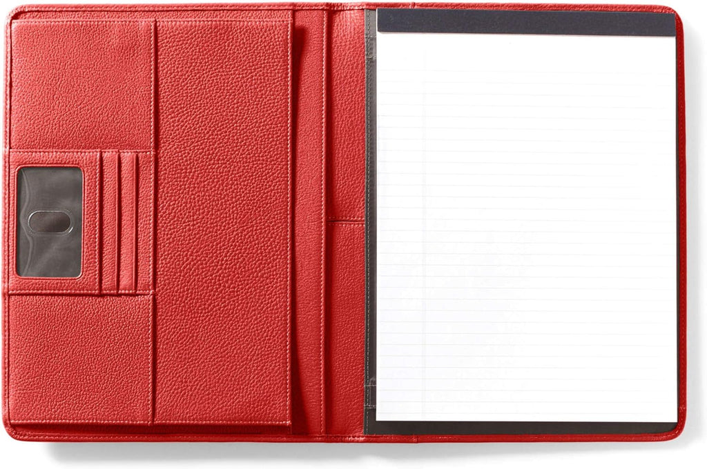 Cognac Full Grain Leather Portfolio with Clear ID Window H208
