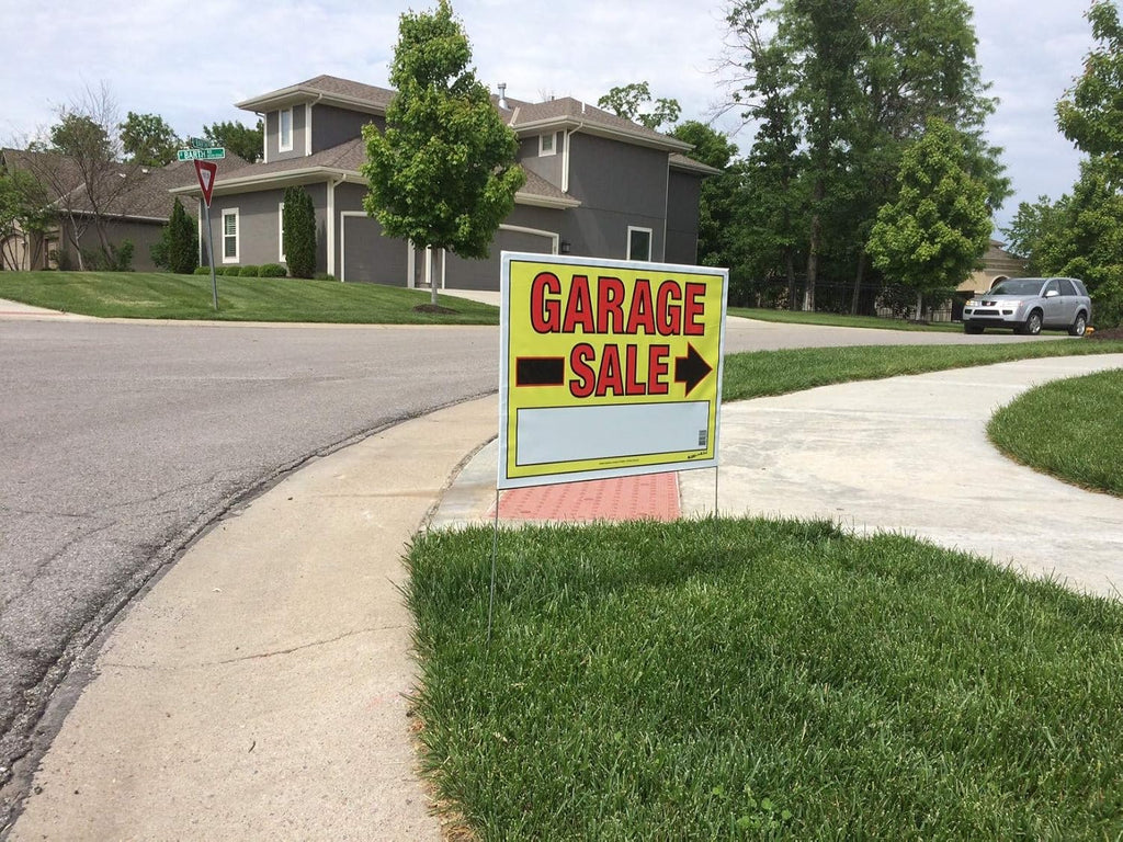 Garage Sale Sign with metal U-Stake, Double Sided, 22" x 32", 10 Pack Z60062