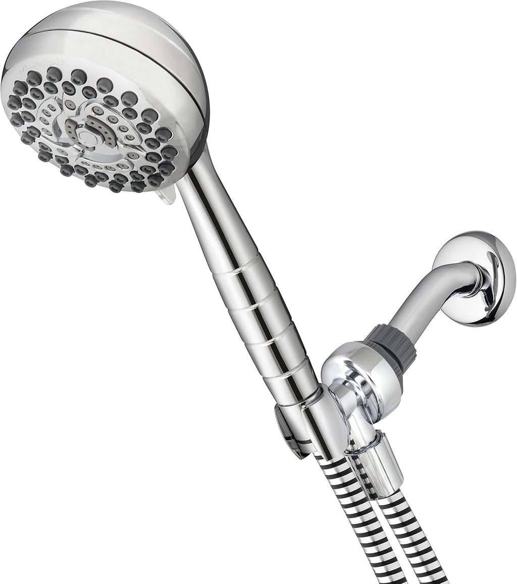 Brushed Nickel Hand Held Shower Head, 2.5 Gpm, 7 Spray Settings, 5' Hose, Pack of 2 X640