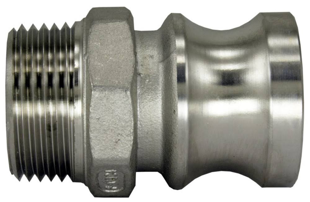 304 Stainless Steel Cam-and-Groove Pipe Fitting Adapter 3/4 inch Cam Lock Plug x 3/4 inch Male NPT D7937
