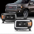 Black LED Projector Headlights Pair Housing M66380