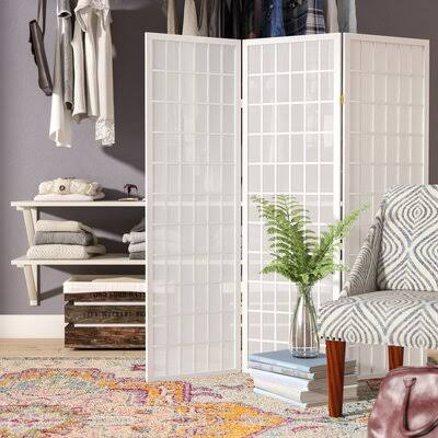 White 3 Panel Folding Room Divider V844845