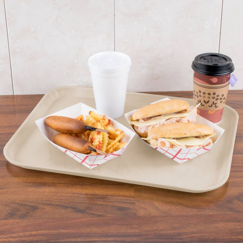 Almond Fiberglass Cafeteria Tray C77267