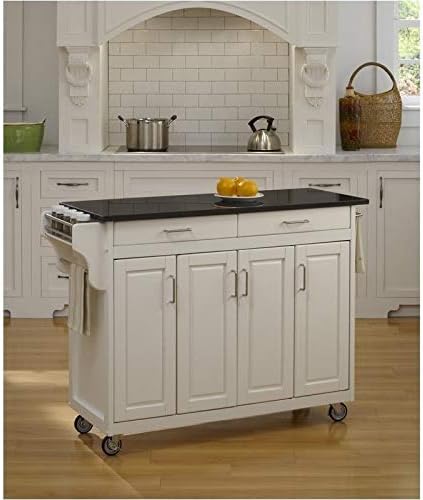 White Granite Top Kitchen Cart P467328