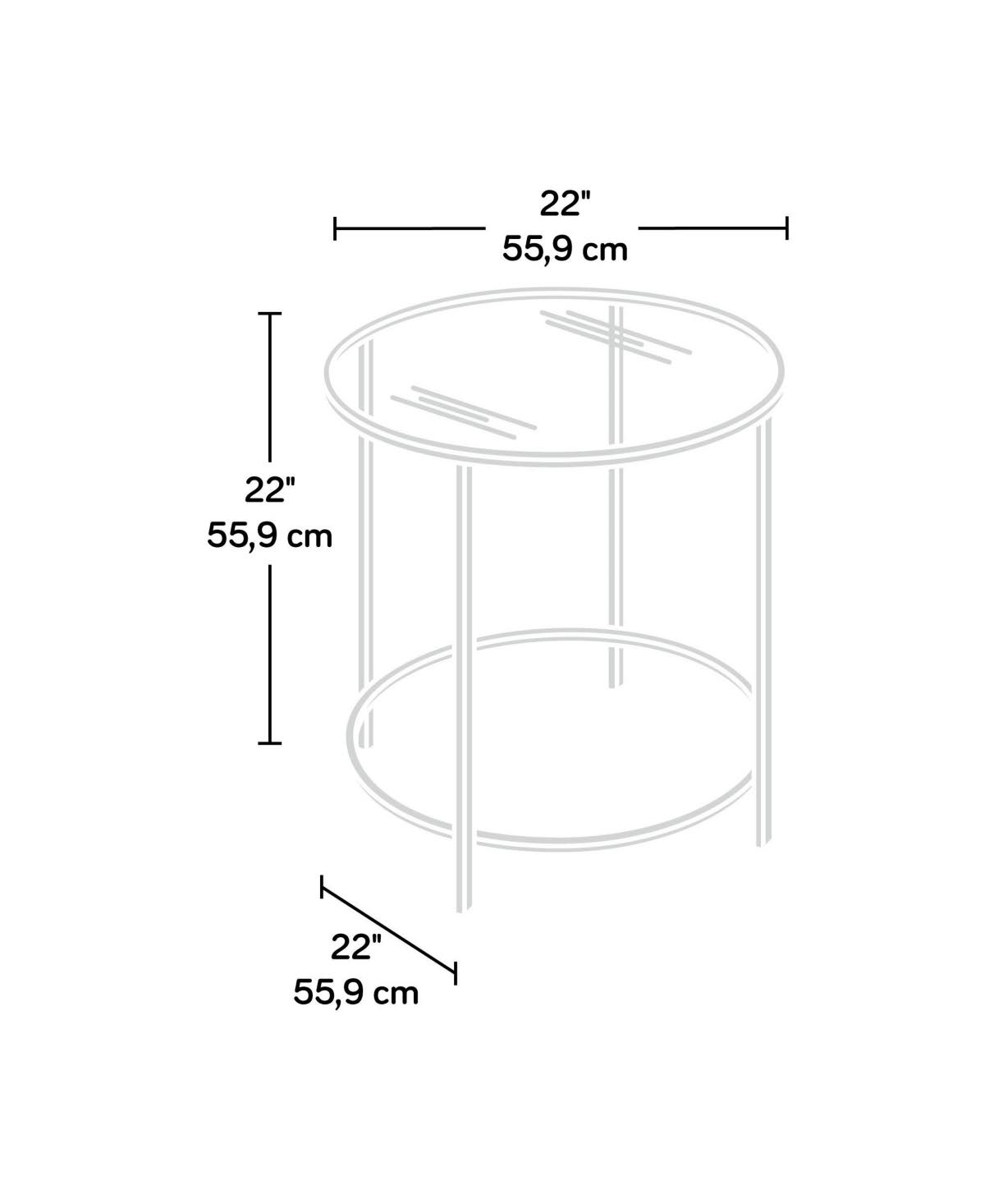 Satin Gold Round End Table S515