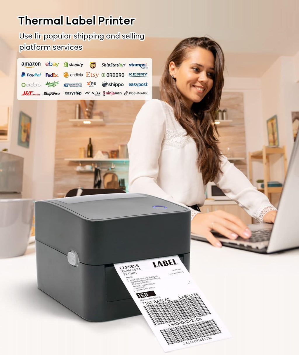 Thermal Shipping Label Printer, 4x6, USB, Barcode Printer V5411