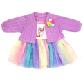 Rainbow Fluffy Skirt Doll Clothing B215301