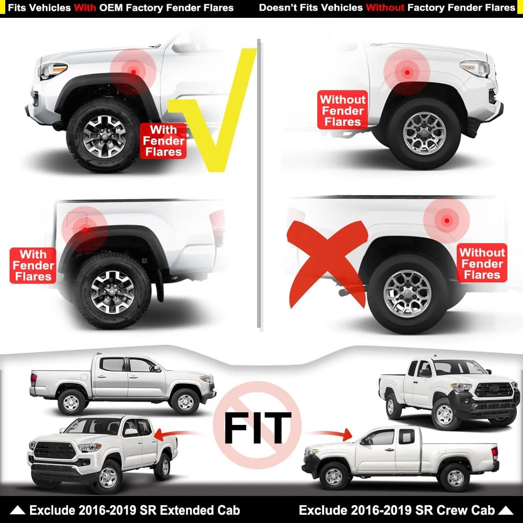 4-PC Molded Mud Flaps Splash Guards for Toyota Tacoma D327