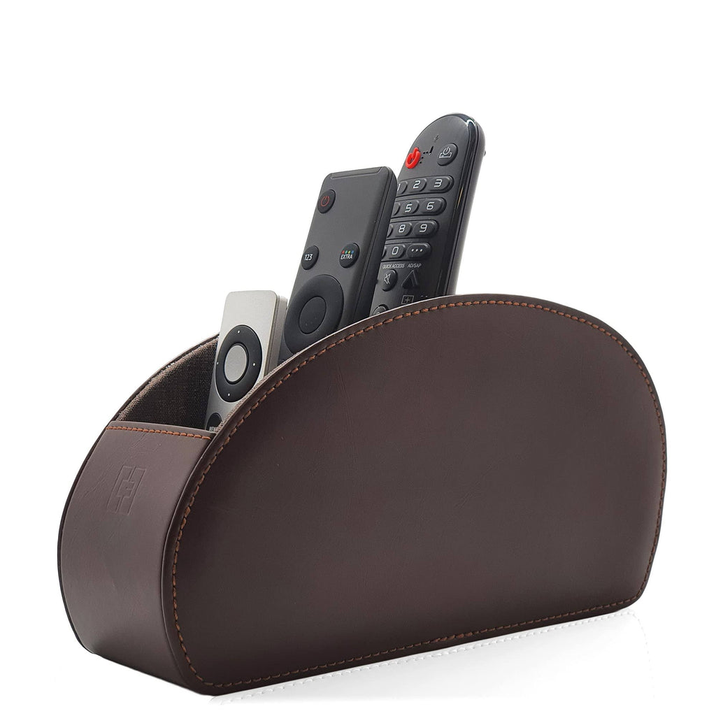 Brown TV Remote Caddy Organizer with 5 Compartments Q4102