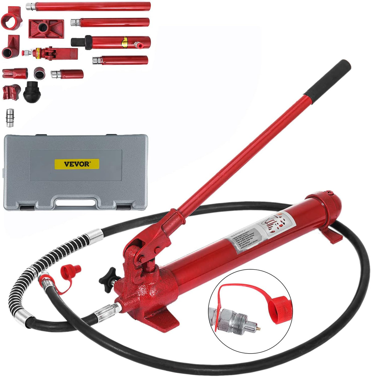 10 Ton Porta Power Kit with 78.7 inch Oil Hose Hydraulic Jack B95389