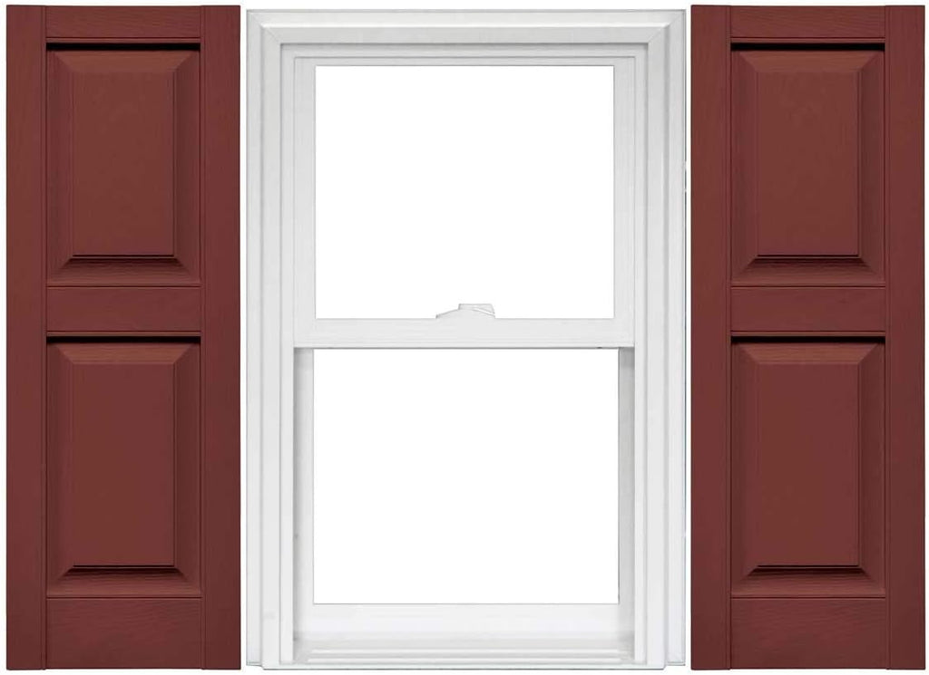 Raised Panel Vinyl Shutters (1 Pair) - 14.75 x 75 Musket Brown C21549