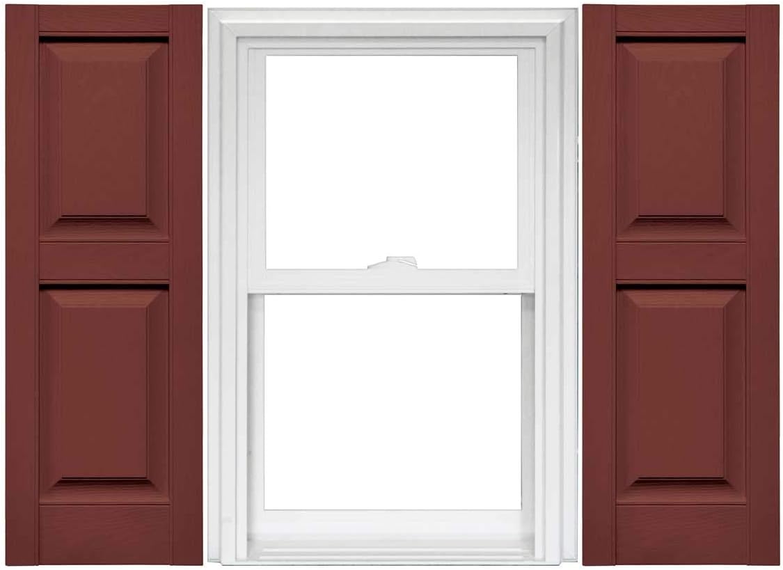 Raised Panel Vinyl Shutters (1 Pair) - 14.75 x 75 Musket Brown C21549