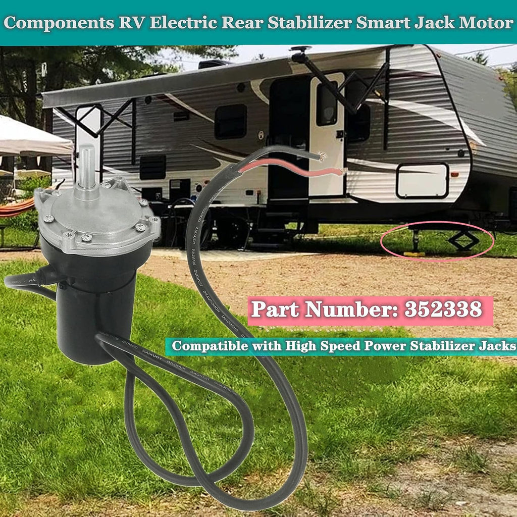RV Electric Rear Stabilizer Smart Jack Motor, Black C3027