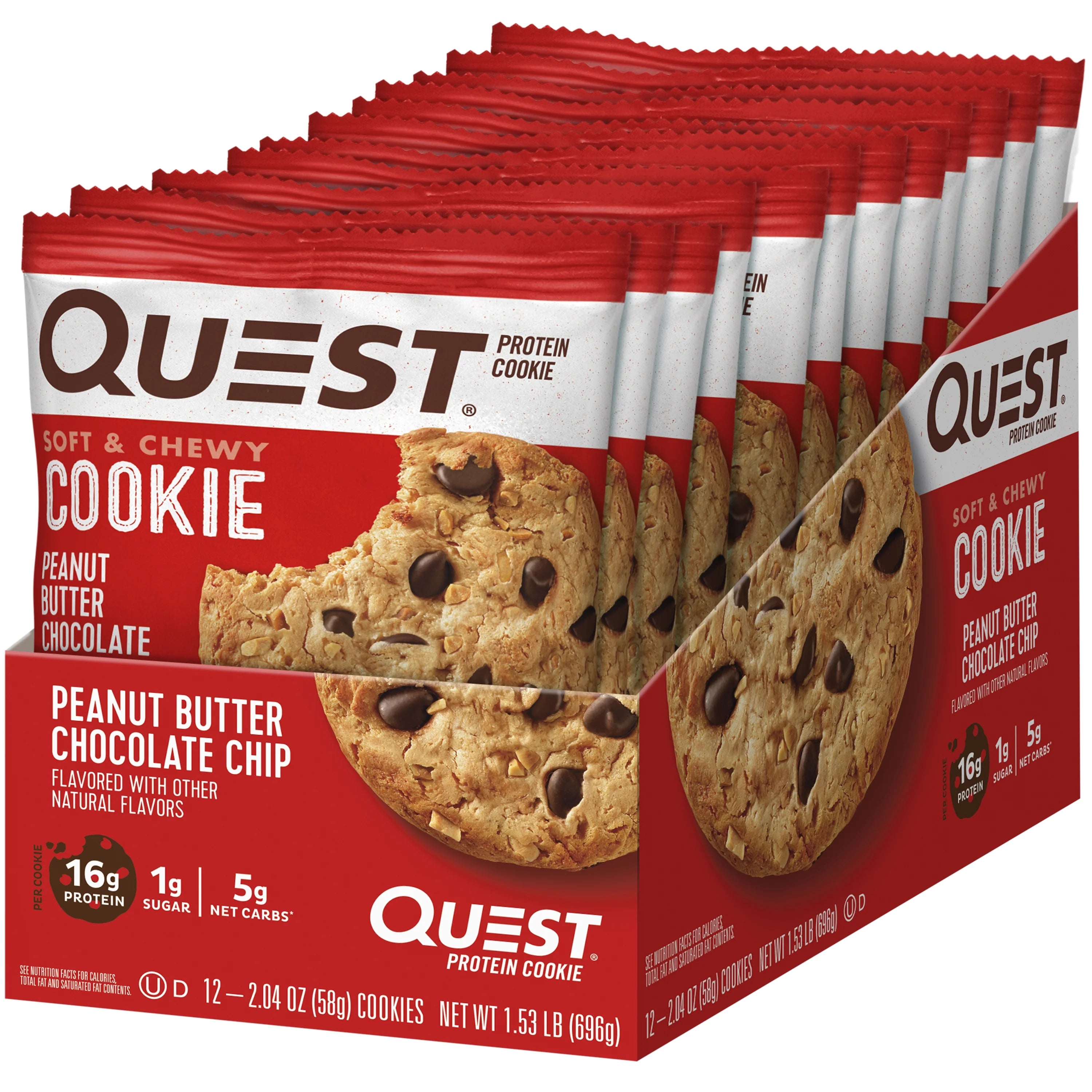 Peanut Butter Chocolate Chip Protein Cookie, 12 Count I63623