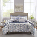 Blue Full/Queen Seersucker Comforter and Coverlet Set V451159