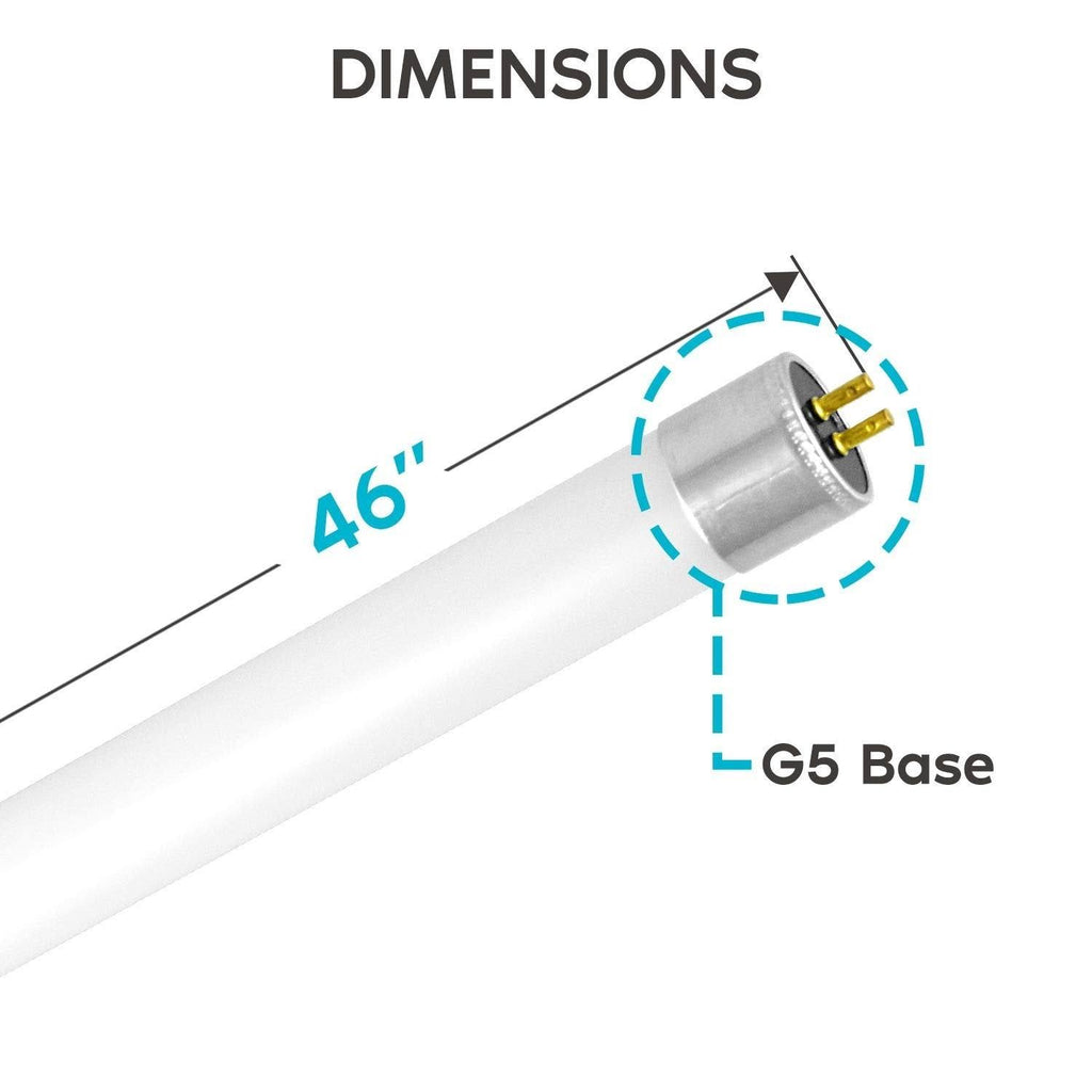 4ft LED Tube Light, T5 HO, 25W, 3500K Natural White, 3300 Lumens U8126