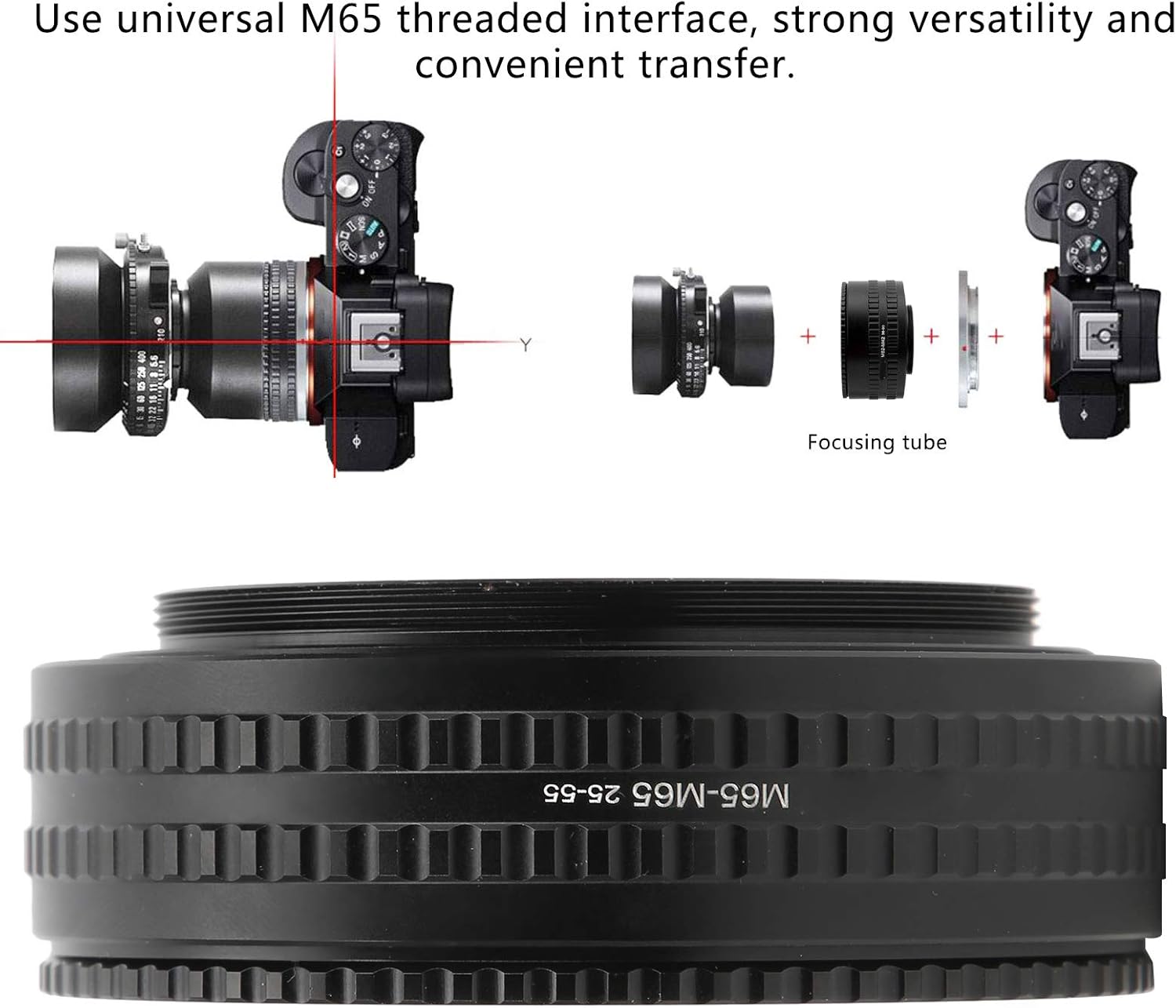 M65M65 2555mm Camera Adjustable Focusing Helicoid Adapter Macro Extension Tube Adapter Converter Connector V52029