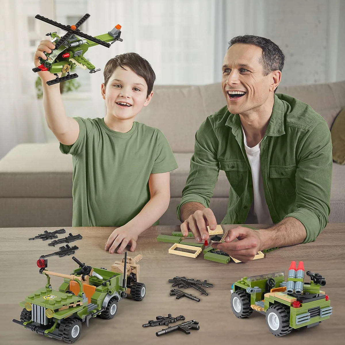 830 Pieces Green STEM Building Toy Building Blocks Set T6991