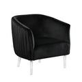 Black Velvet Curved Back Barrel Accent Chair X193086