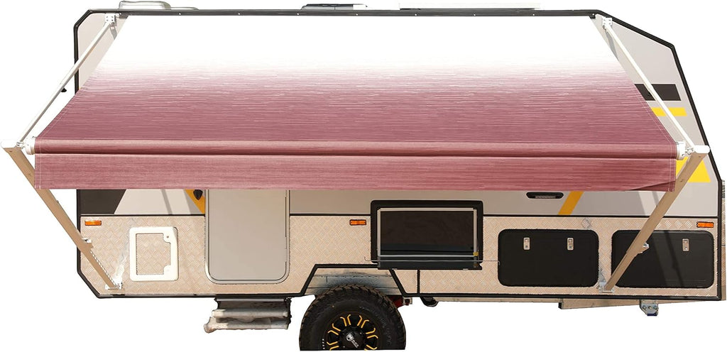 Manual 20x8 Retractable RV Trailer Awning Black Fade F99958