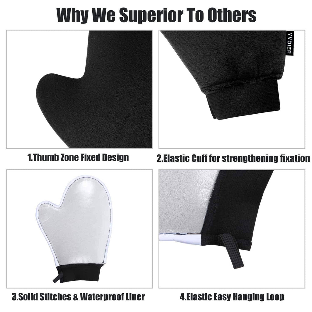4 in 1 Self Tanning Applicator Set with Exfoliating Glove and Tan Mitt C6308