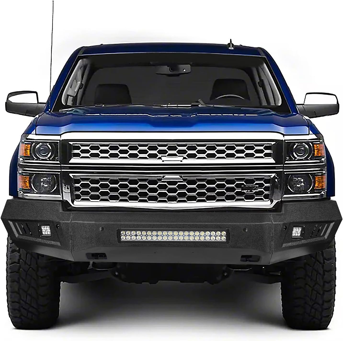 V8 GOD Silverado Full Width Front Bumper with LED Lights V19752