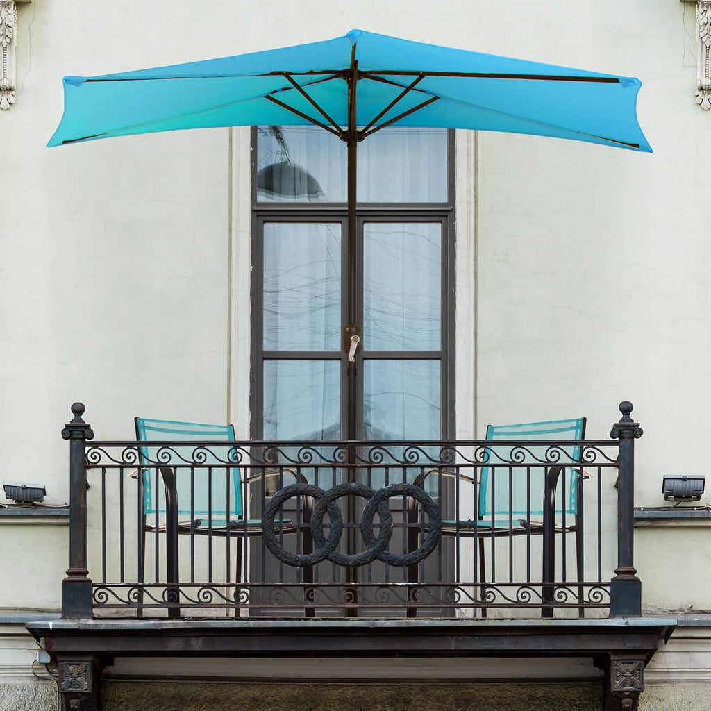 Tan 9-Foot Half Patio Umbrella C798407