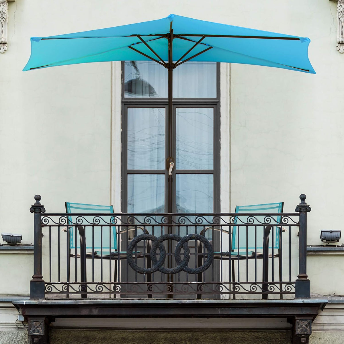 Tan 9-Foot Half Patio Umbrella C798407