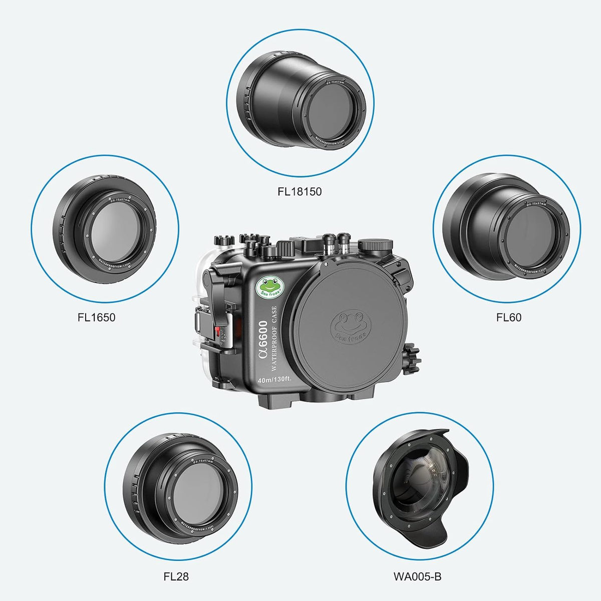 Waterproof Camera Housing for A6600 with 10-18mm Lens Port T54172
