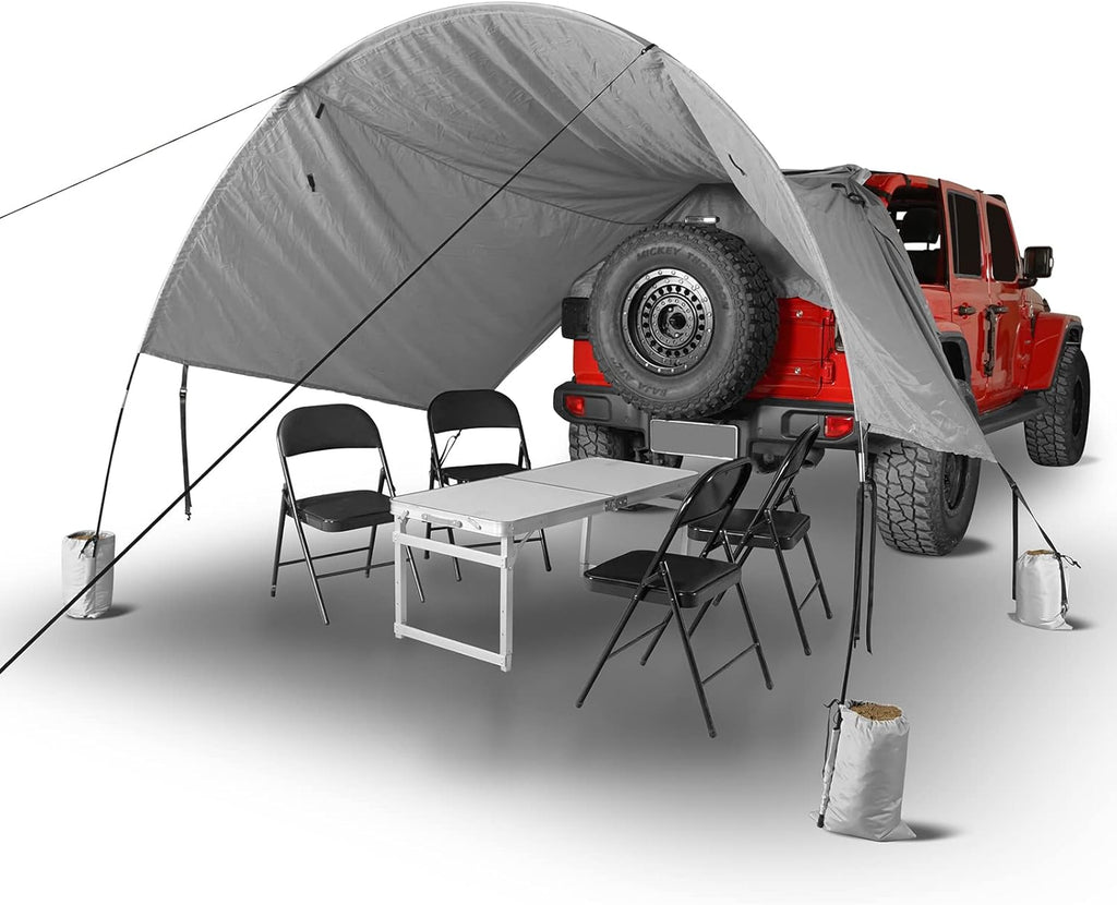 Tear Resistant Tarp Awning Camping Tent with 6 Sandbags S443493