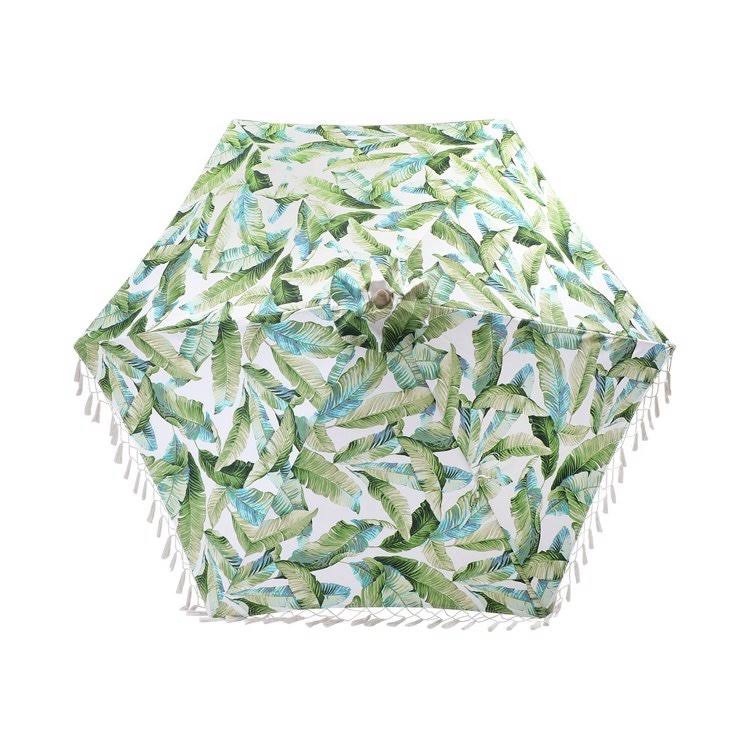 Red/Tan Round Patio Umbrella N86585
