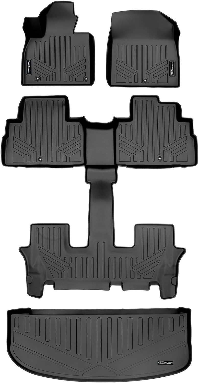 Black 3 Row & Cargo Floor Mat Liner Set L980