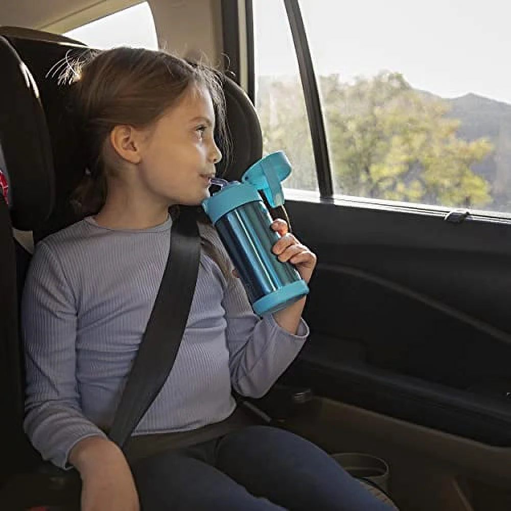 Teal 12 Ounce Stainless Steel Vacuum Insulated Kids Straw Bottle L867