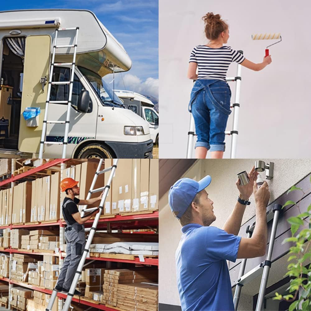 2.6M Aluminium Telescopic Ladder 9 Steps 150kg R92174