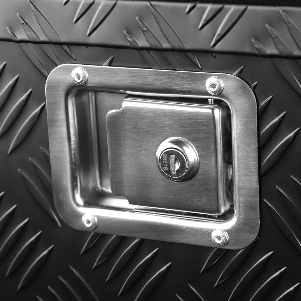 Black Aluminum Underbody Tongue Tool Box Trailer Storage with Lock H97892