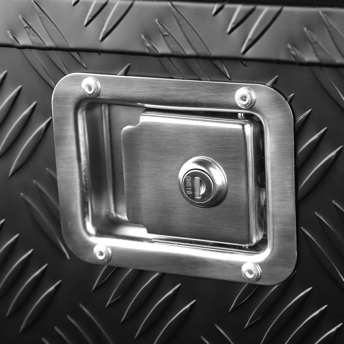 Black Aluminum Underbody Tongue Tool Box Trailer Storage with Lock H97892