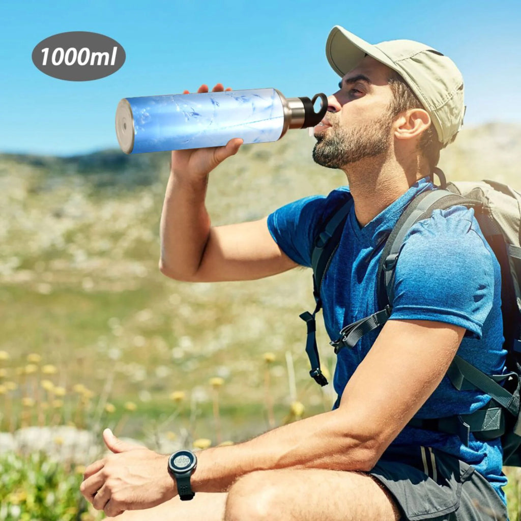 Blue Insulated Stainless Steel Water Bottle with Straw Lid 20 oz N2945
