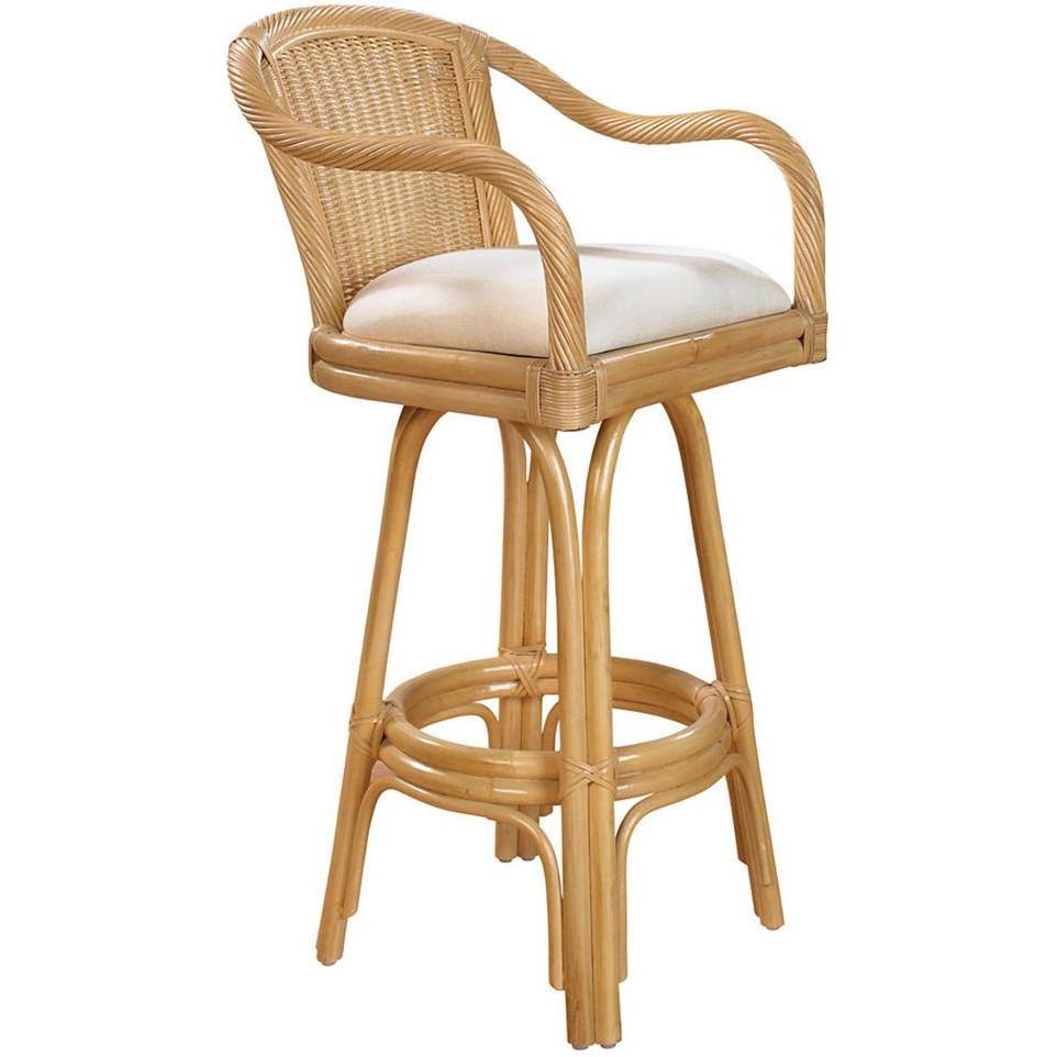 Swivel Rattan Counterstool in Natural Finish F65199