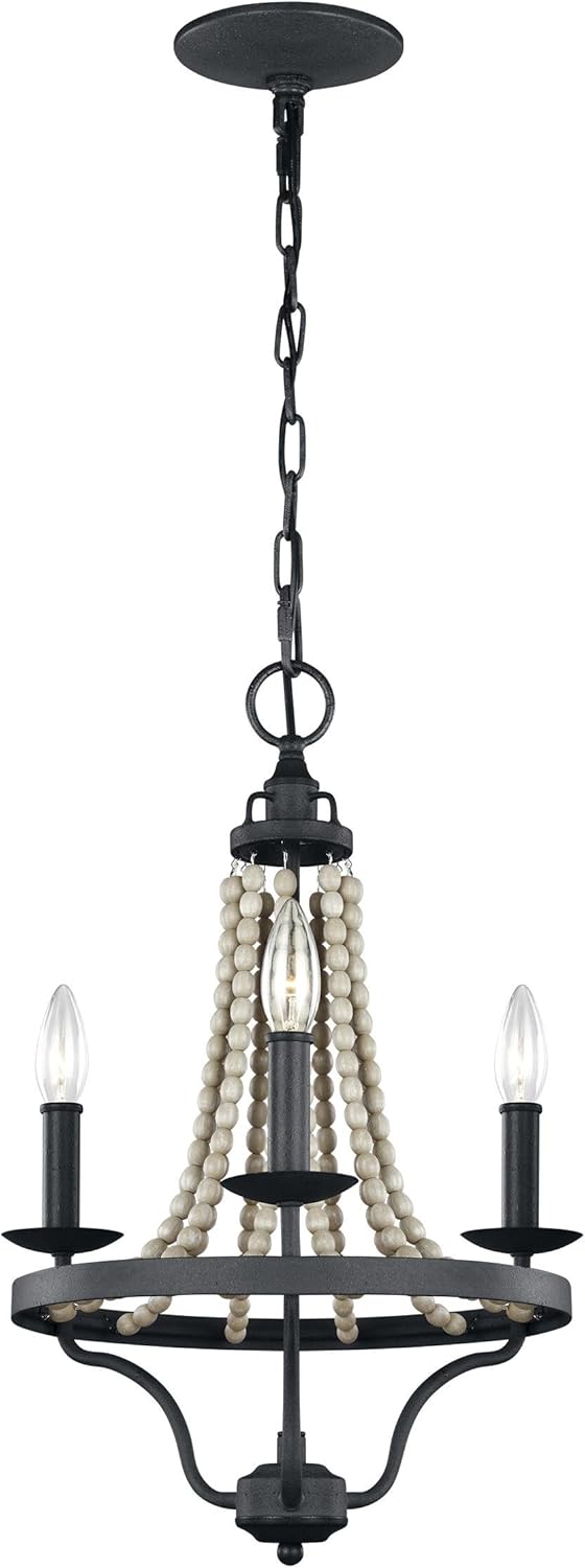 Bronze 6-Light Candle Bead Chandelier H7850